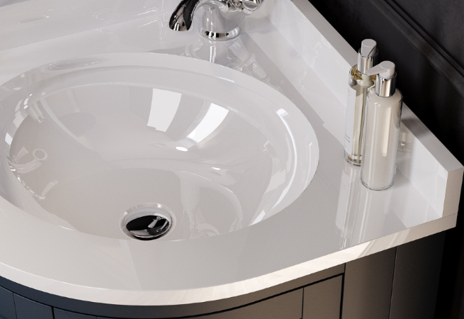 Vanity Unit with White Quartz Worktop